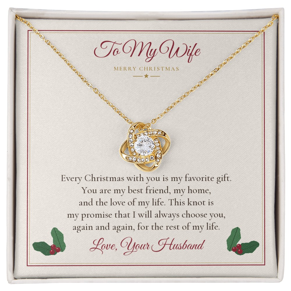 To My Wife Christmas Love Knot Necklace - Gift from Husband