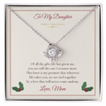 To My Daughter Christmas Love Knot Necklace - Gift from Mom