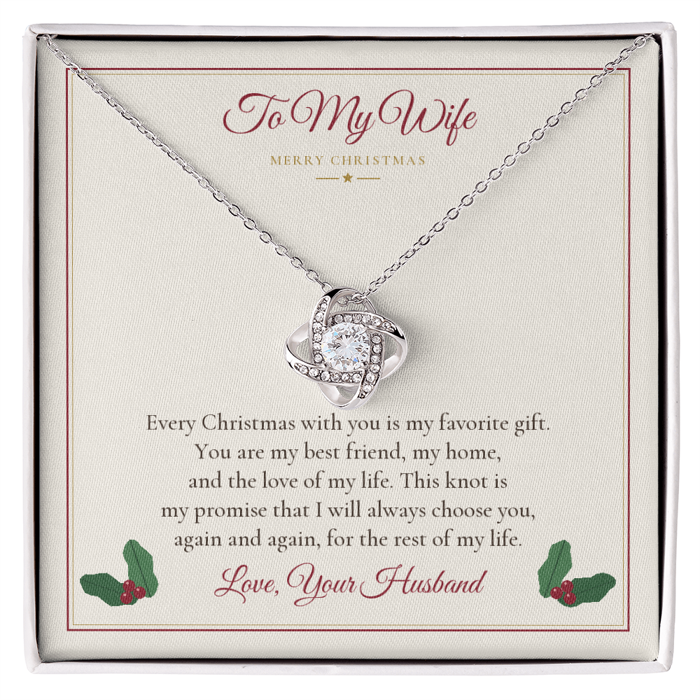 To My Wife Christmas Love Knot Necklace - Gift from Husband