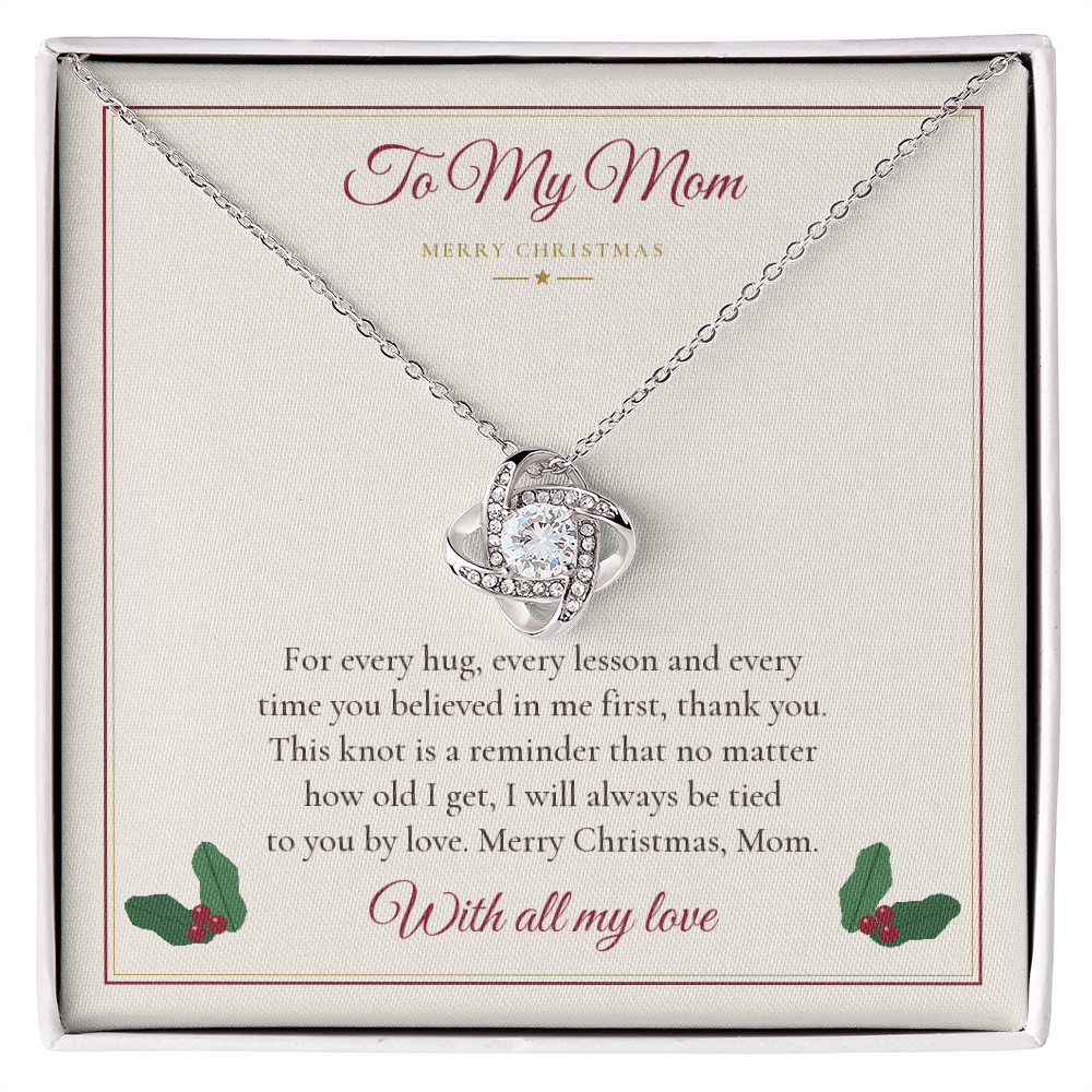To My Mom Christmas Love Knot Necklace - Gift for Mom