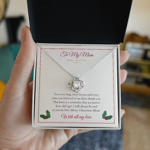 To My Mom Christmas Love Knot Necklace - Gift for Mom