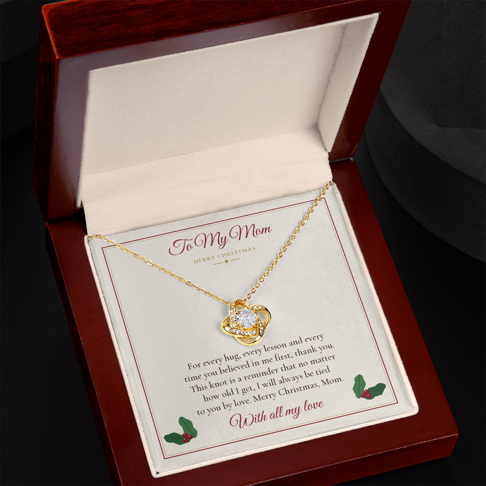 To My Mom Christmas Love Knot Necklace - Gift for Mom